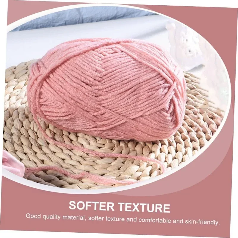 Milk Cotton Yarn Milk Cotton Wool Crochet Knitting Ball Hand-Knitted Cashmere Pink DIY Craft Yarn DIY Cotton Yarn Hand