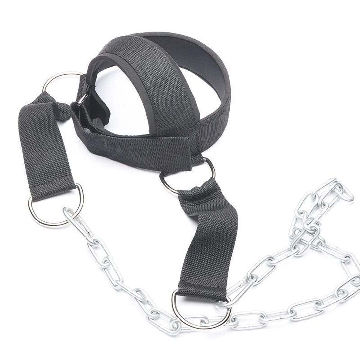 Professioneller Kopf- und Nackengurt mit Stahlkette | Premium Nackenstärkungsgurt für Boxen, MMA & Ringkampf | Verstellbarer Kopf – Detail 4