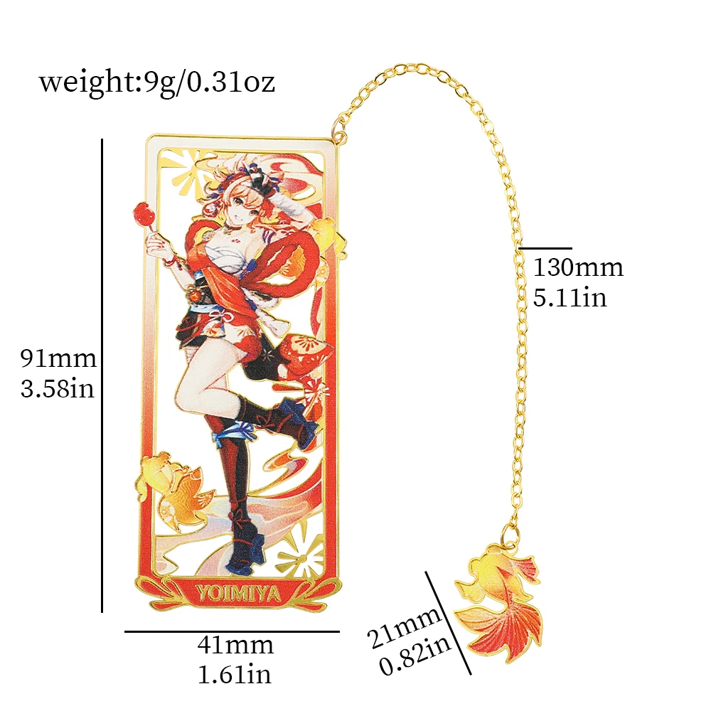 Genshin Impact Bookmarks Anime Yae Miko Tartaglia xiao Bookmark Creative Hollow Book Page Marker Stationery School Supplies Gift