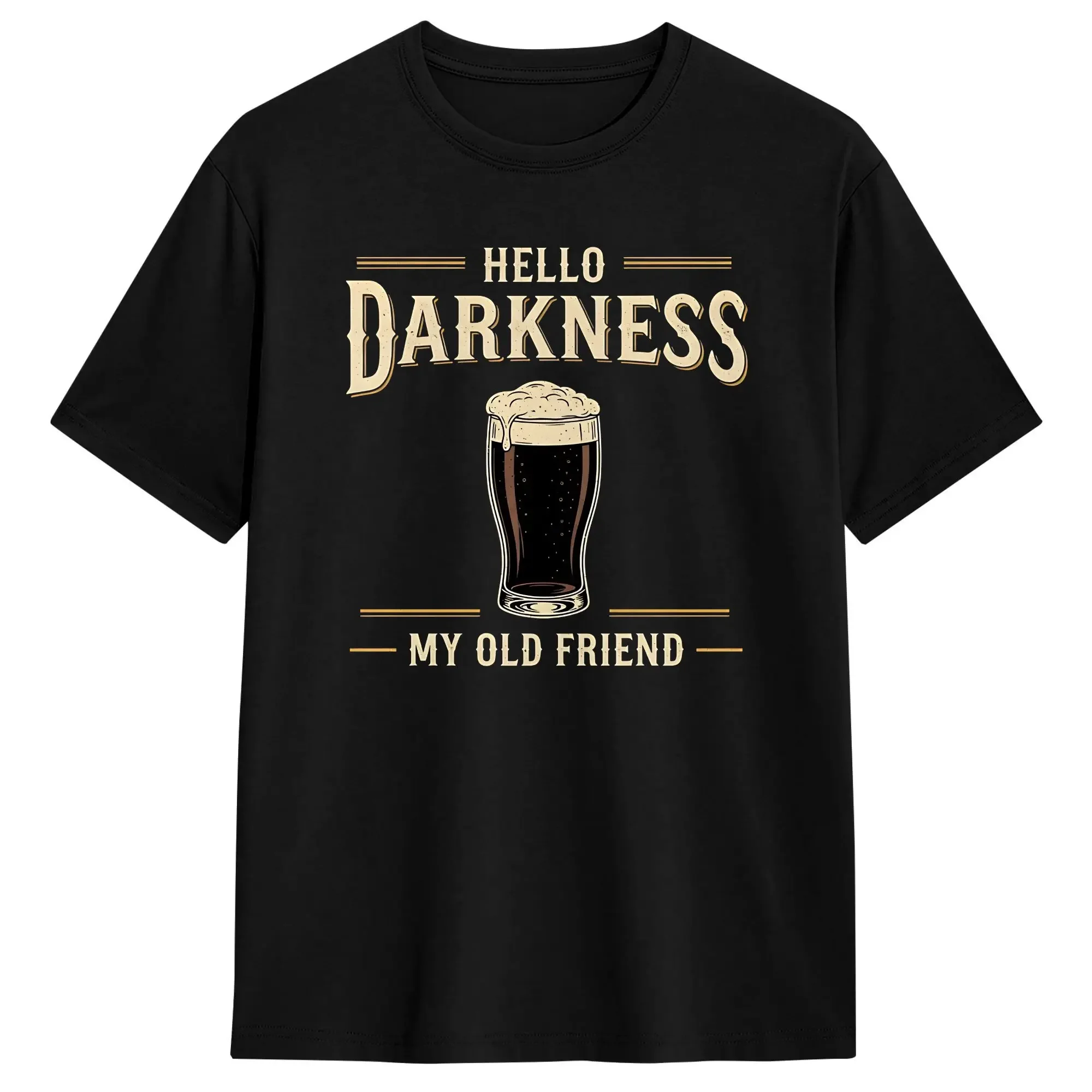 Hello Darkness My Old Friend Irish Stout Funny St Patrick's Day T-Shirt Summer Harajuku T Shirts Cotton O-Neck Oversize Clothing