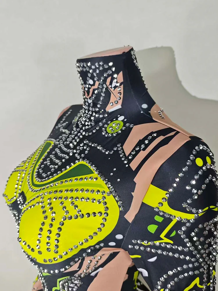 مثير ارتداءها الأخضر تمتد طويلة الأكمام عرض الأداء مجموعة الزي الرقص دعوى النساء Gogos زي حزب ملهى ليلي المغني ارتداء #4