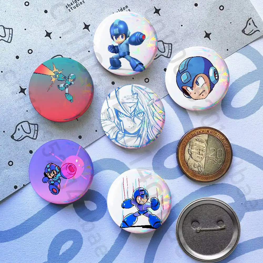 

M-Megaman X Game Tinplate 25mm 75mm 44mm 58mm 32m Coin Badges Personalized Handmade Round Brooches Pins Accessory