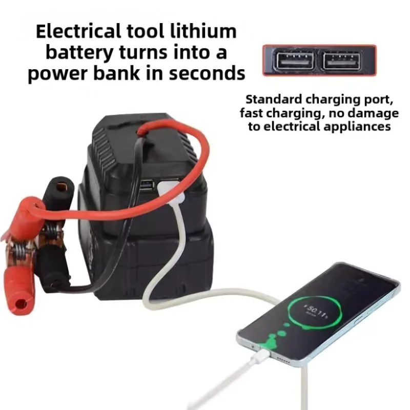 Lithium Battery Converter Dual USB for Makita 18V Lithium Battery Jump Starter Portable Jumper Box Car Battery Jump Starter