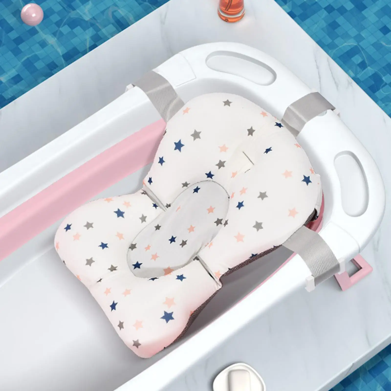 Anti-Slip Baby Bath Support Seat Soft Baby Bath Pillow for 0-6 Months