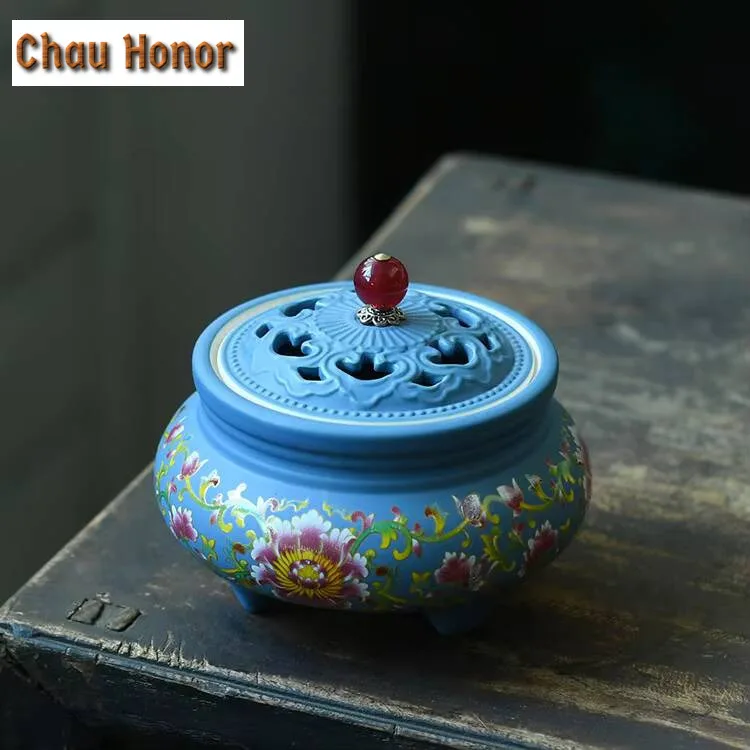 Creative Lotus Flower Incense Holder Zen Garden Scented Aromatic Aromatherapy Furnace Candles Tea Items Accessories Decoration