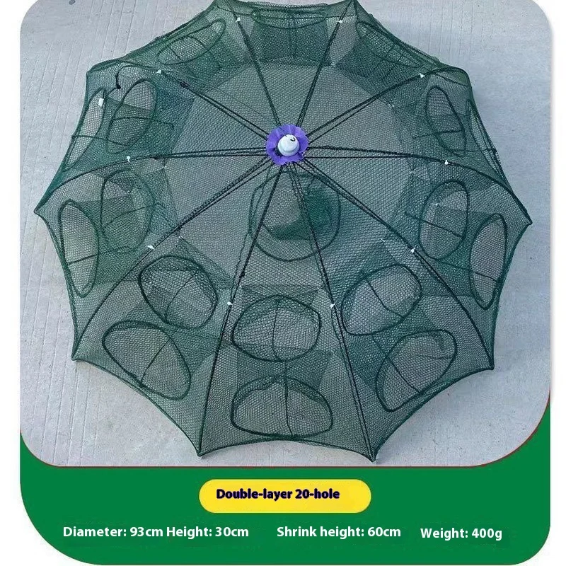 Nasa de pesca plegable automática para camarones, peces y cangrejos