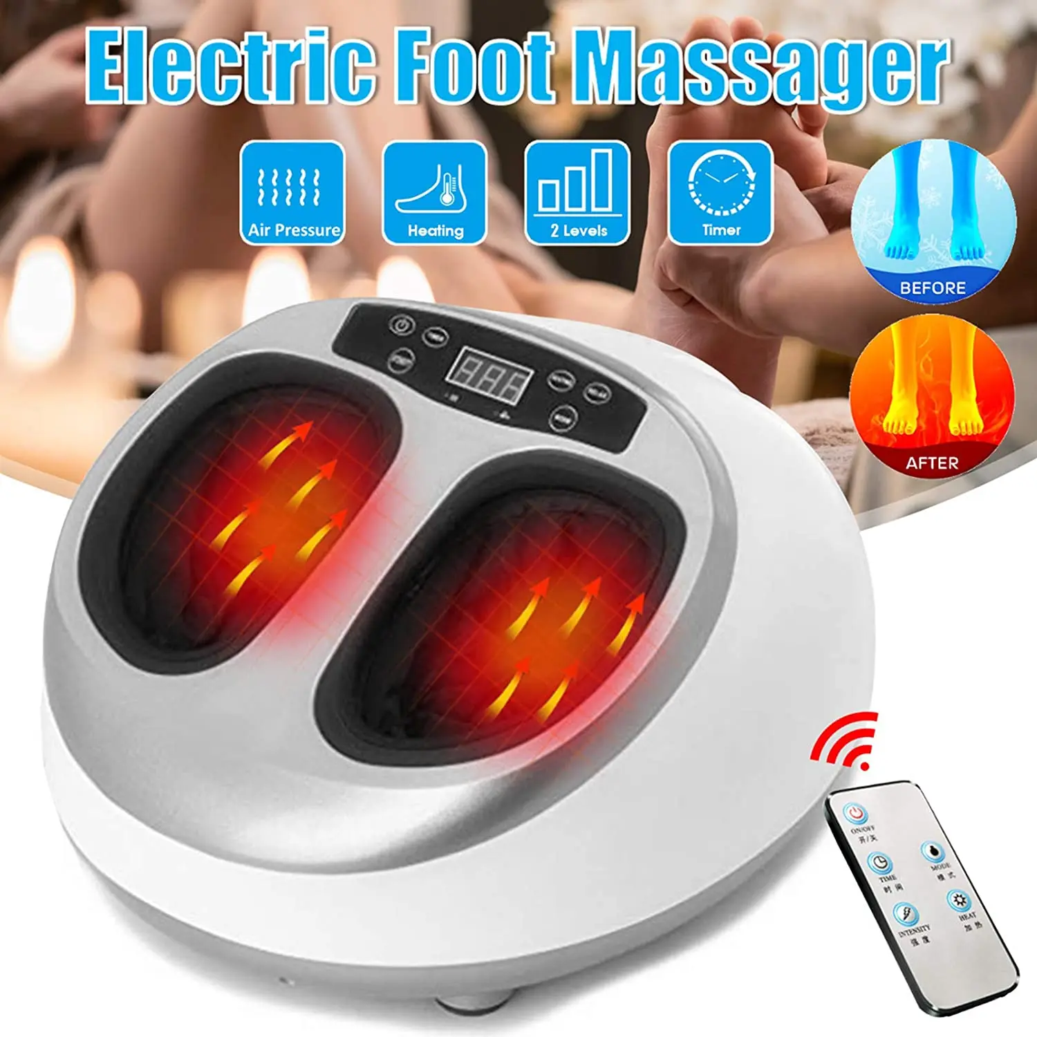 Terapia fisica Attrezzatura per massaggio commerciale Digitopressione Riscaldamento a infrarossi Shiatsu Foot Spa Massaggiatore Macchina per alleviare il dolore