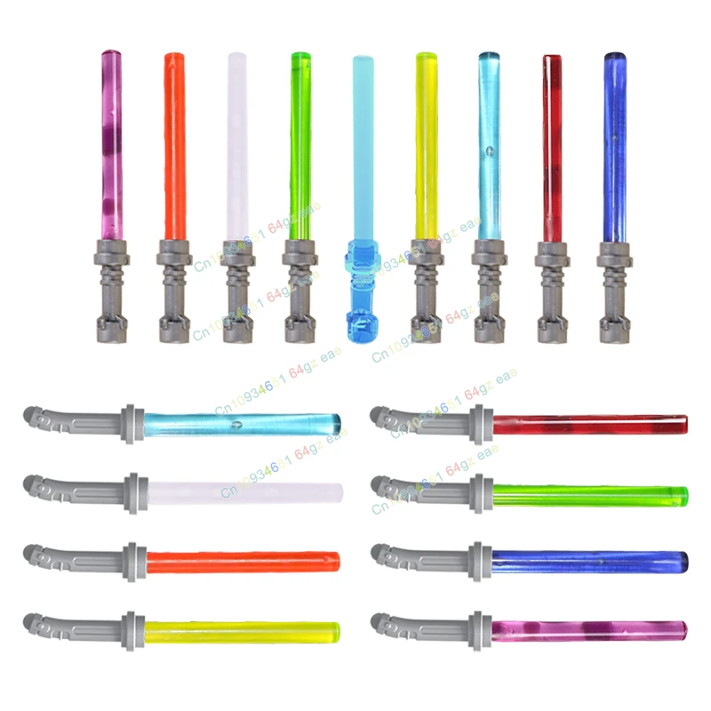 

10PCS PJB349-PJ365 MOC Laser Sword Lightsaber Transparent Handle bricks Weapon Building Block Accessories Figures Kids for Toys
