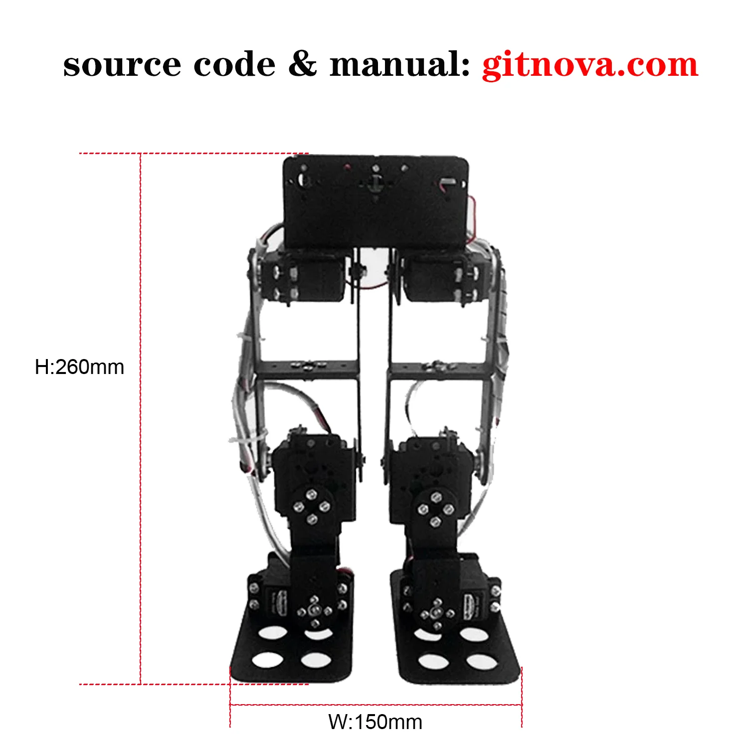 Free Shipping By E-packet Robot Frame No Servo 6dof Biped Robot/Walking/Entry-level Game Dedicated for DIY RC Robot Toy