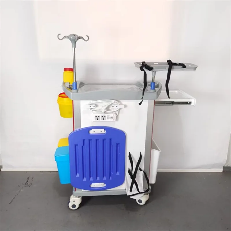 Immagine 6: Carrello Ospedaliero di Emergenza con Cinque Cassetti in ABS, Carrello per Rianimazione, Carrello Medico d'Emergenza per Cliniche