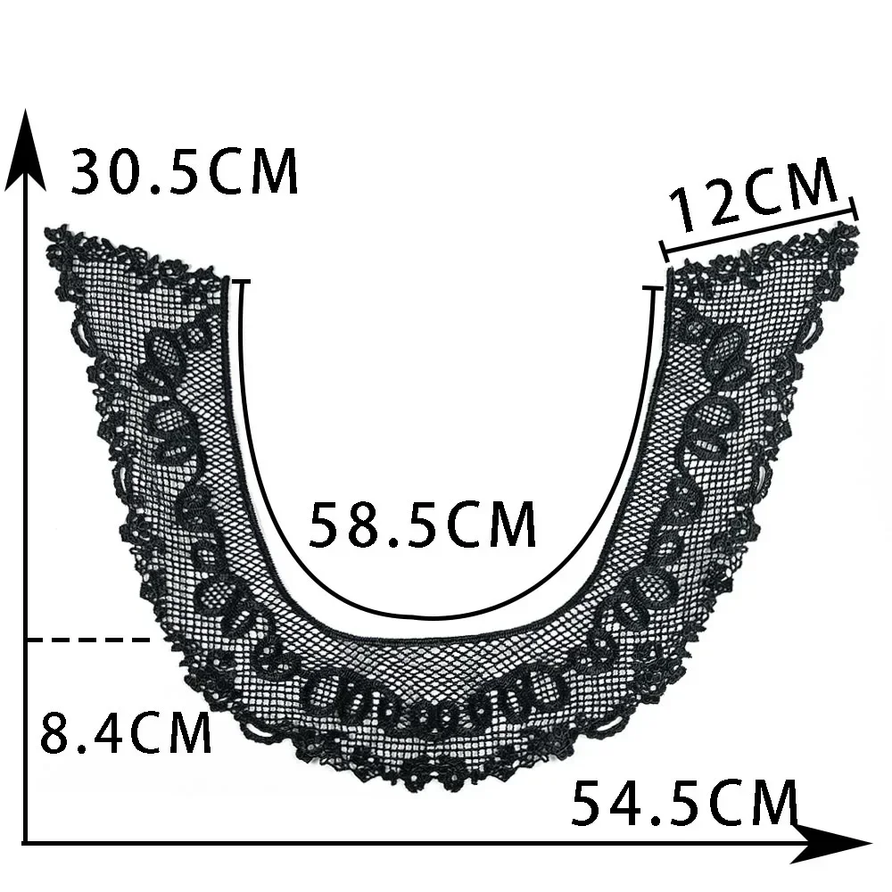 Black and white polyester embroidery hollowed out collar DIY sewing decoration dress clothing collar accessories