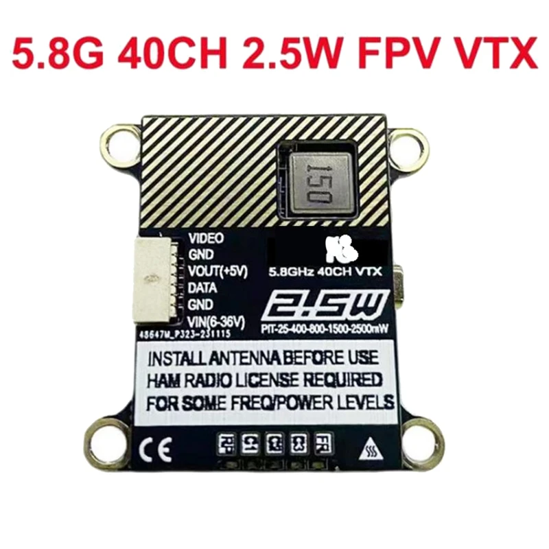 5.8G 2.5W FPV VTX 40CH 2500MW For RC Fixed Wing FPV Long Rang Racing Drone Durable Durable Easy To Use