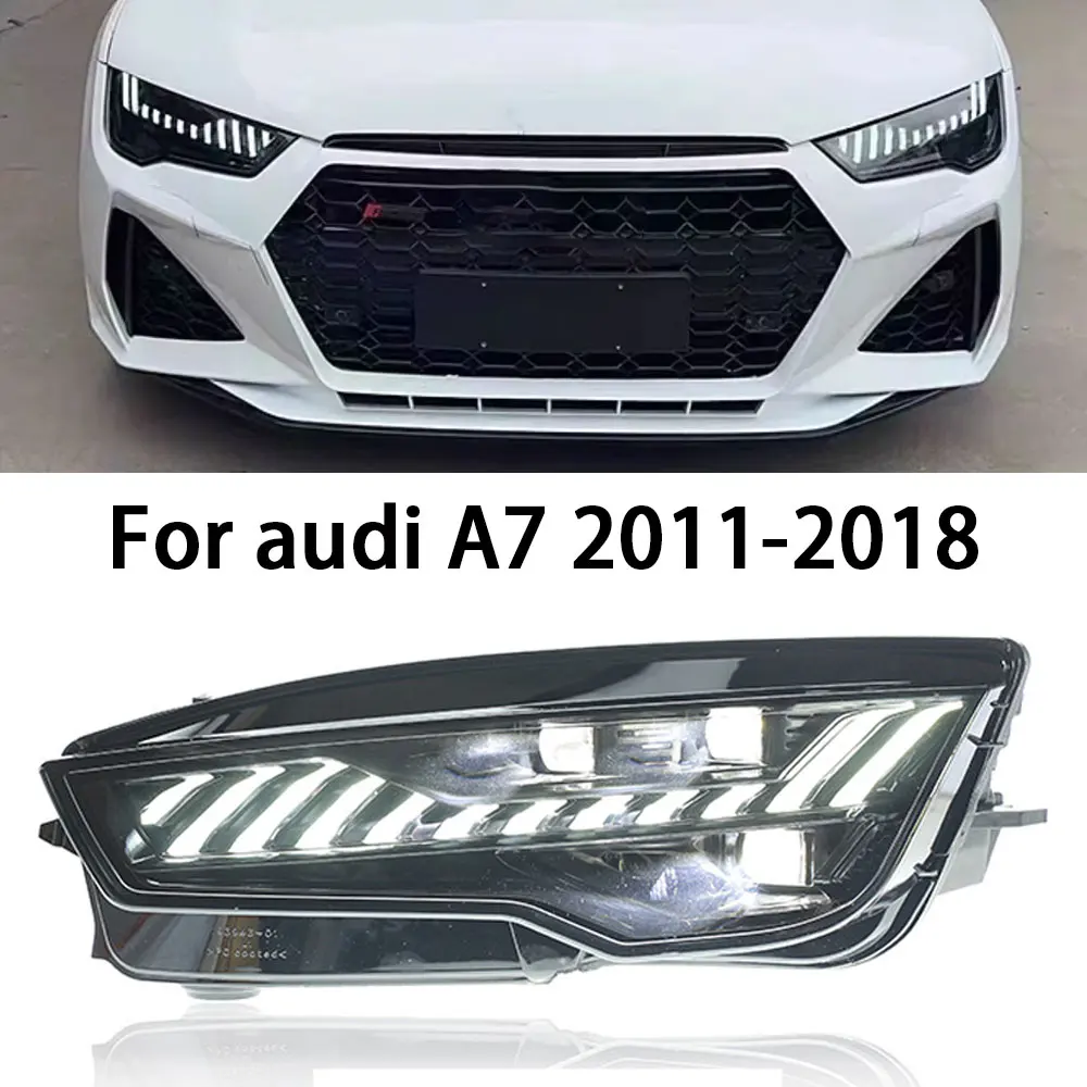 

Автомобильные фары для Audi A7, светодиодные фары 2011-2018, обновление RS7, фара DRL, сигнальная линза проектора, автомобильные аксессуары