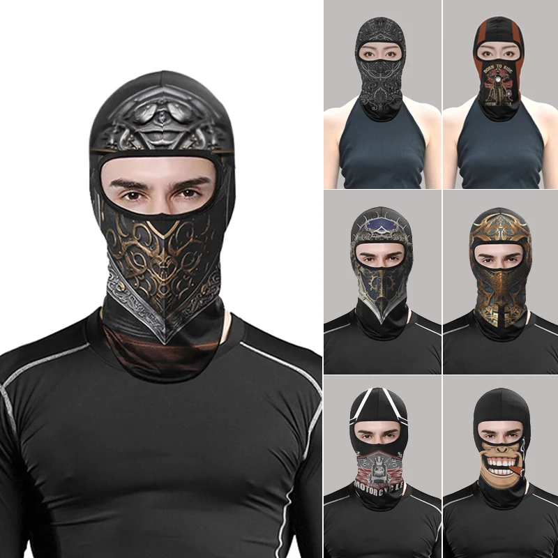 Winter and Autumn Motorcycle Sun Protection Riding Mask Full Face Helmet Headgear Mask Warm Anti-Cold Scarf; Summer Breathable M