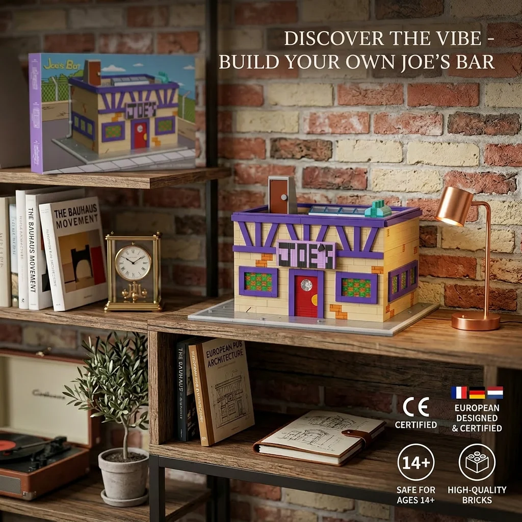 Joes Bar Modulare Gebäude Klemmbausteine Set Klassische Stadt Straßenszene Bausteine Modellbausatz DIY Montage mit Buntfensterdetails Spielzeug für Erwachsene Ideales Geburtstags Feiertags Geschenk