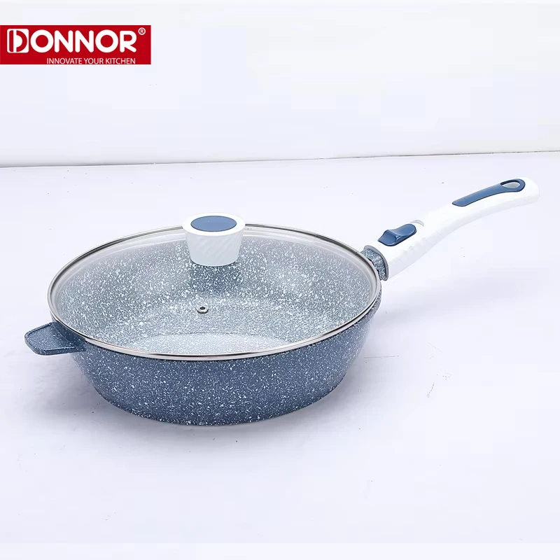 

DONNOR 28cm snowflake ceramic frying pan Non-stick Large capacity reduction handle removable fat healthy light oil less smoke