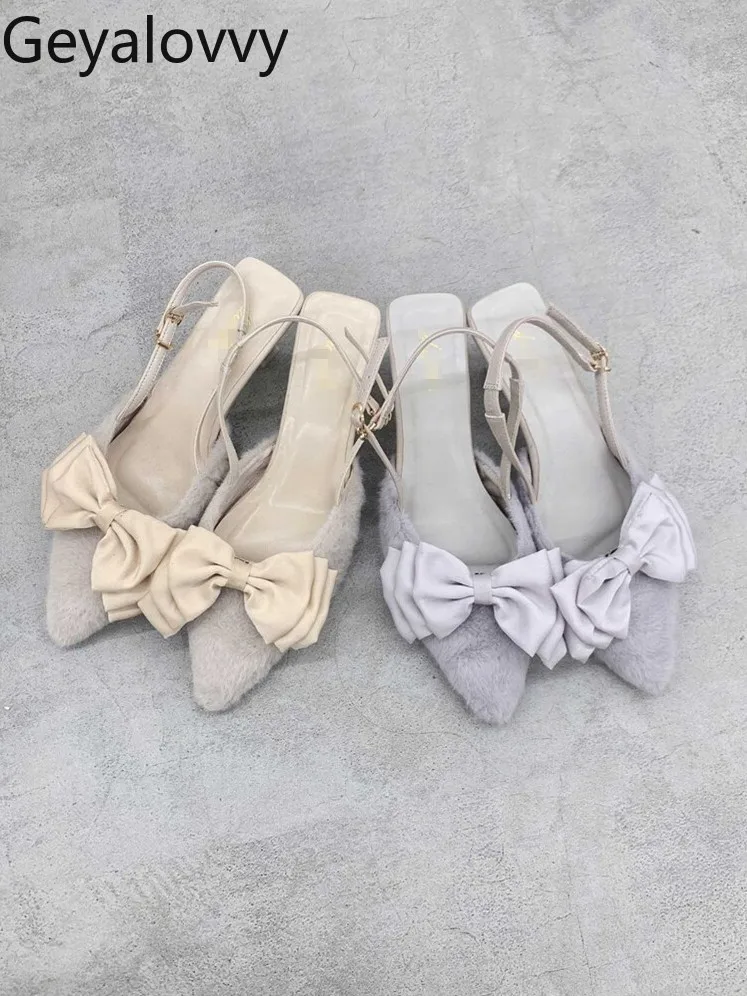 

Detachable Bow Mary Janes Pointed Toe Stiletto Heel New 2026 Sweet & Versatile Casual Mid-heel Pumps Shoes for Women