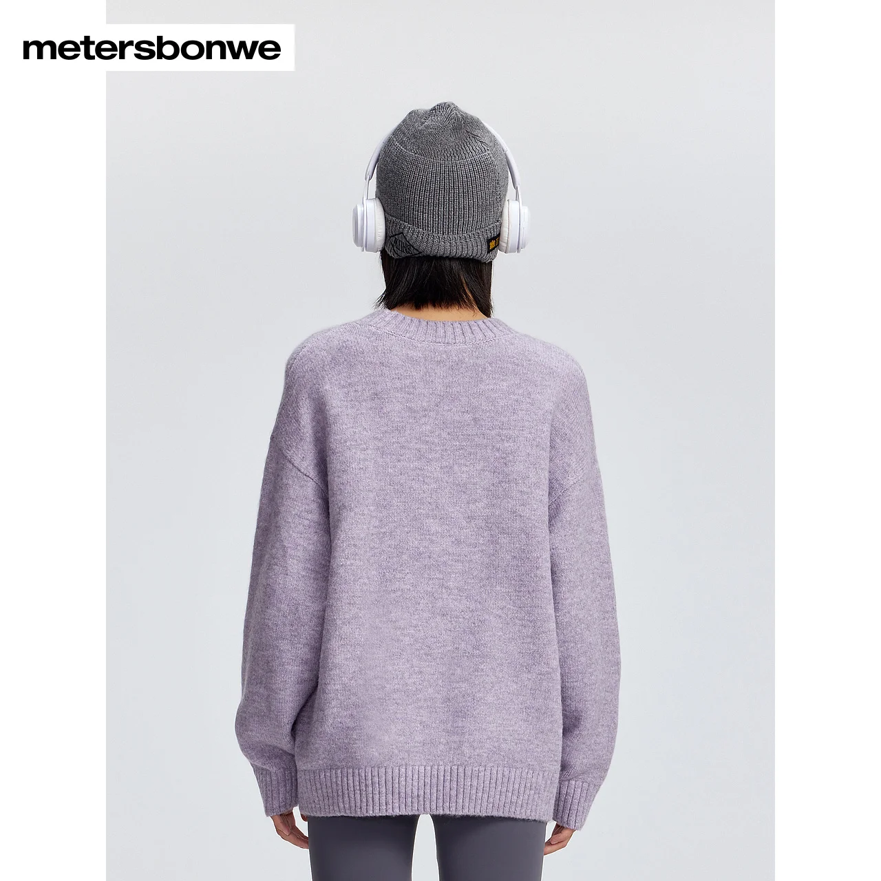 Metersbonwe-suéter suave de manga larga con cuello redondo para mujer, jersey holgado con cuello liso, ropa básica cálida para ir al trabajo para invierno