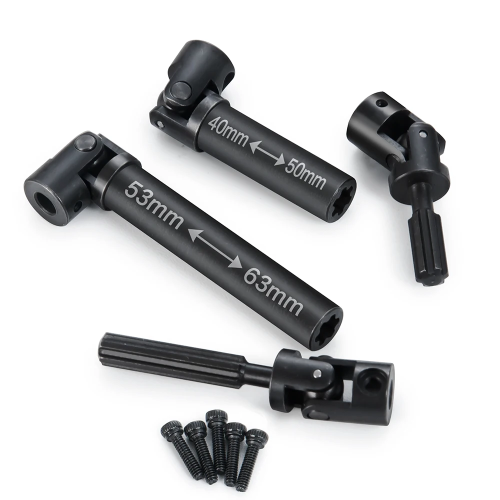 YEAHRUN 2PCS Steel Center Drive Shaft for 1/24 RC Crawler Car Axial SCX24 Jeep JLU Bronco Base Camp Upgrade Parts