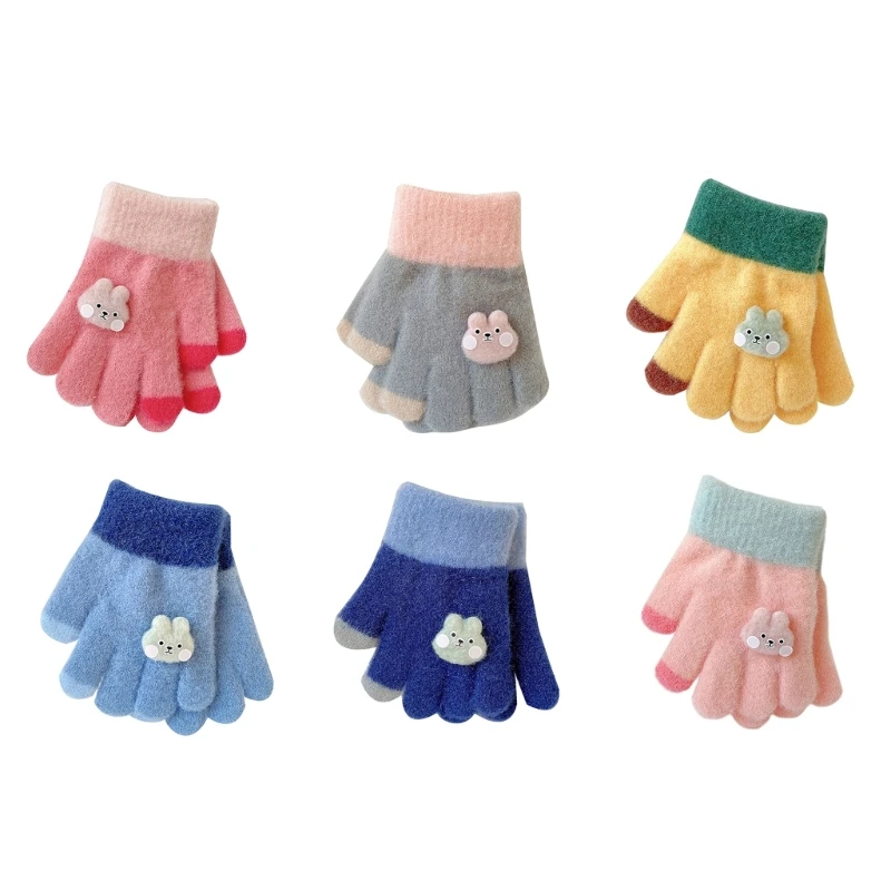 Full Finger Mittens Windproof Winter Mittens for 0~3 Years Old Baby Girls Boys