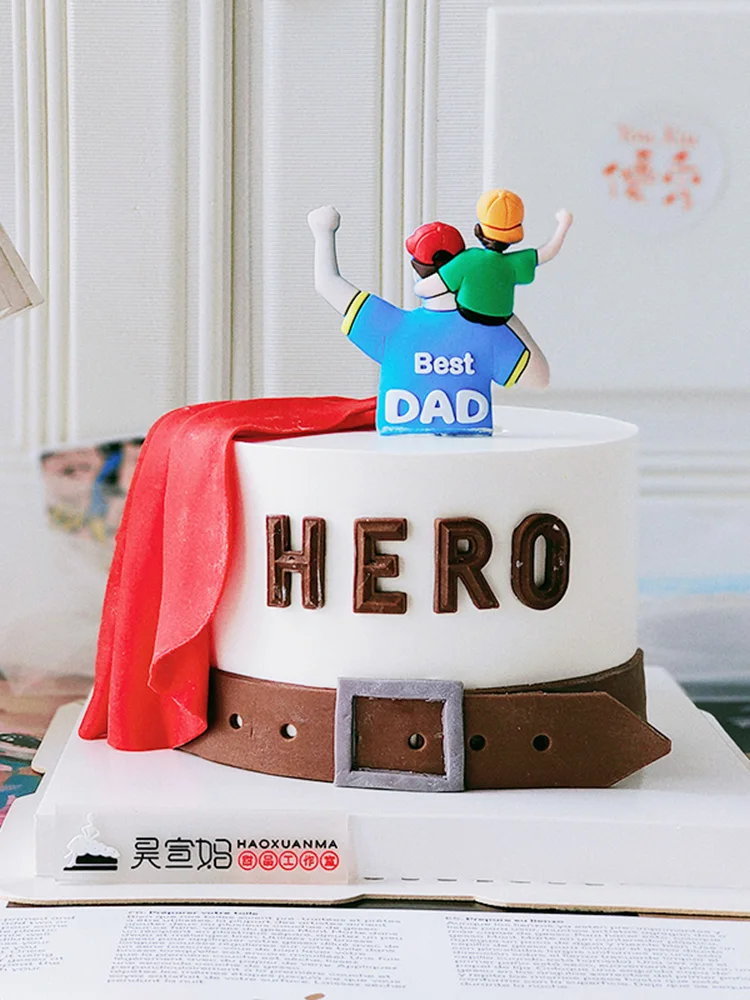 Super Dad Cake Topper Love Dad Father Birthday Cake Topper for Father\'s day Daddy Birthday Party Cake Decorations Gifts