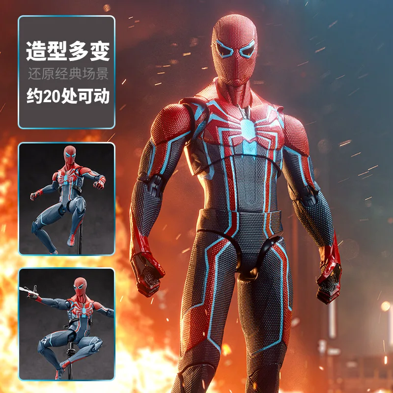 ZDTDS Marvel Spider-Man Rapid Battle Velocity Suit Figure Ps4 Game Fully Articulated Joint Collectible Model Fans Garage Kit Toy