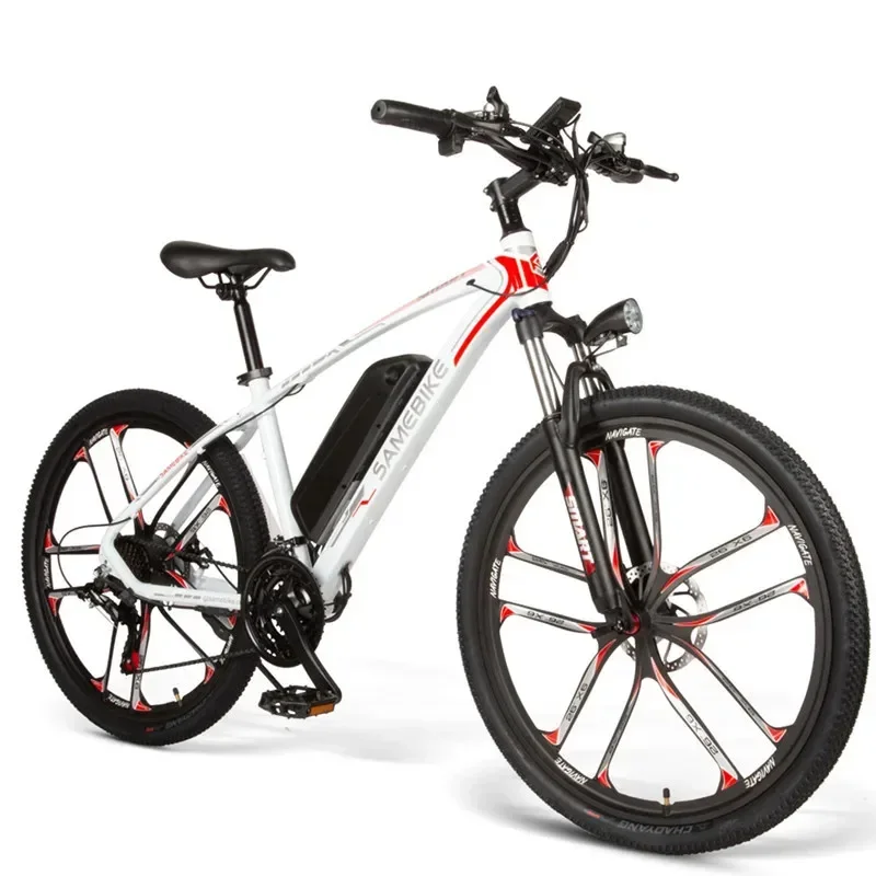 SAMEBIKE Men's 26-Inch Aluminum Electric Bike, Mountain Bike Frame, with Perfect Battery, 350W, 48V