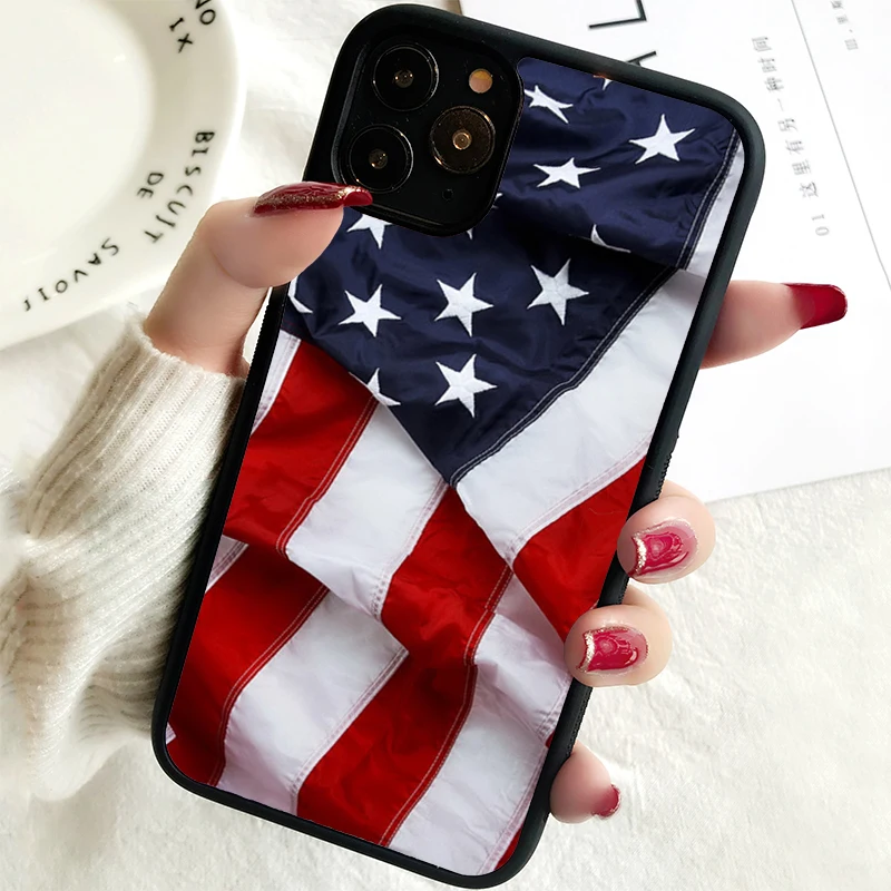 5 5S SE 2020 Phone Cover Case for iPhone 6 6S 7 8 PLUS X XS XR 11 12 13 MINI 14 PRO MAX Rubber  American Flag Statue of Liberty