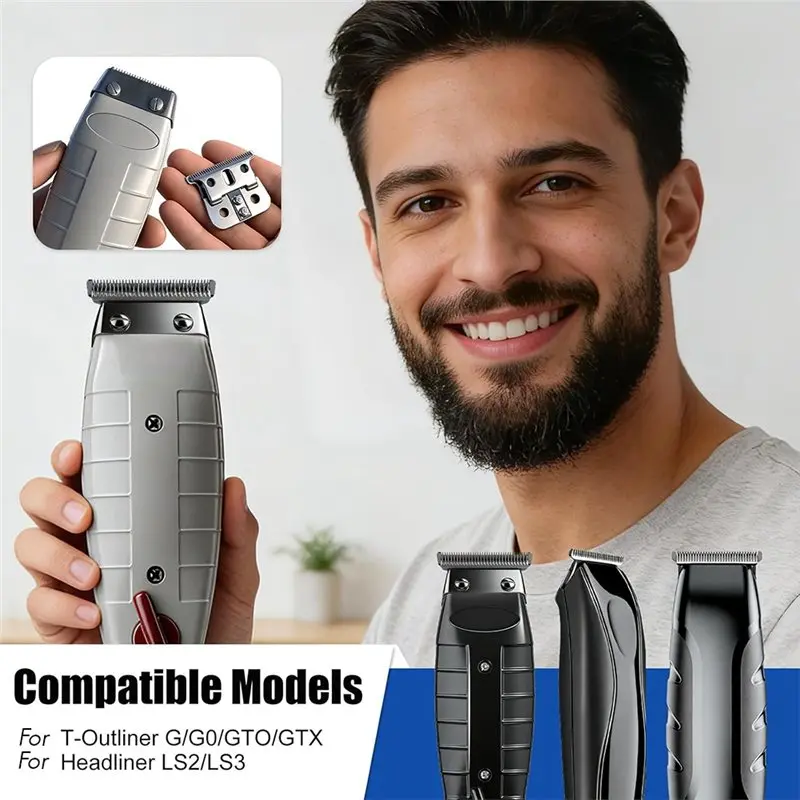 A23F-Replacement T-Blade For Andis T-Outliners GTO, GTX, GO And SLS Hair Clippers 2-Pack Trimmer