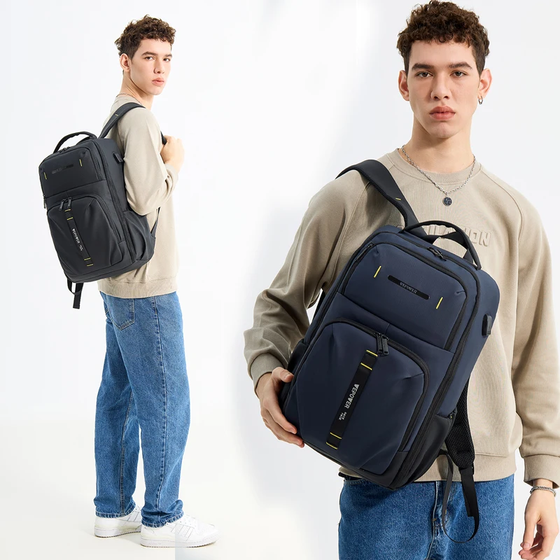 Sac d'école de voyage Oxford pour hommes, sac d'ordinateur SR, monochromatique, grande capacité, mode, retour à l'école