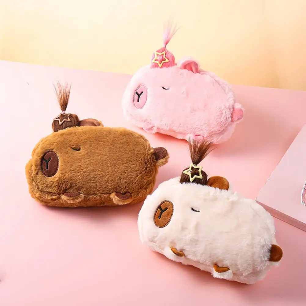 Capybara Pencil Case for Boys Girls High Capacity Stationery Bag for Middle School Students Multi-layer Pen Holder Box