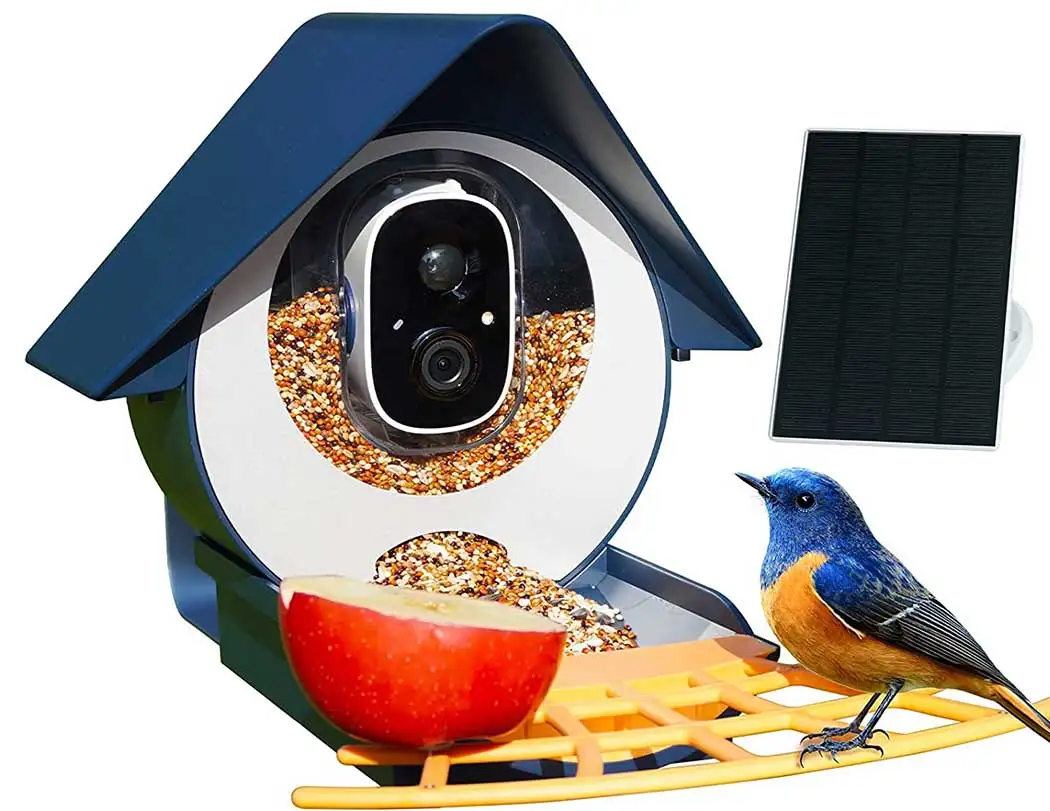 

Wholesale Automatic Smart Bird Feeder With 1080P HD Camera Solar Powered AI Identify WiFi Bird House