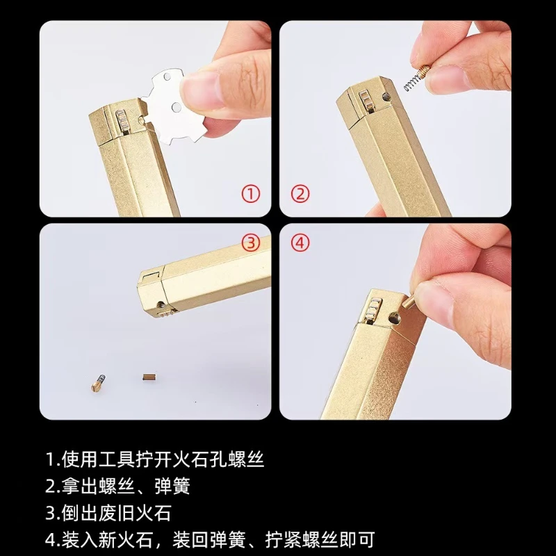 2026 New Old-fashioned Bajiaogou Antique Grinding Wheel Kerosiene Lighter Personalized Retro European Style Gift Choice