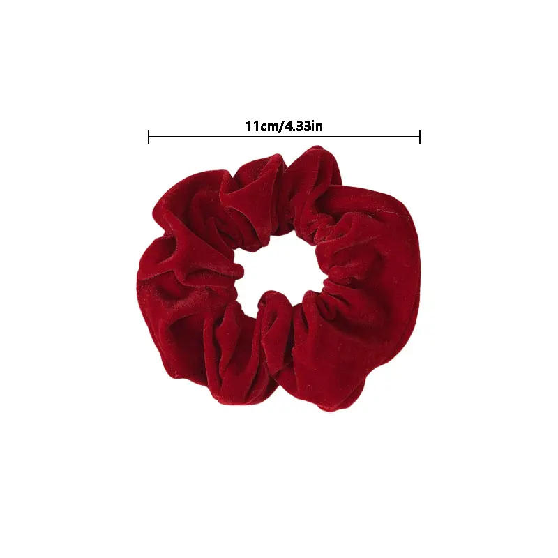 1PC Red Velvet Hair Accessories Collection New Year Christmas Hair Bands Wide Large Sausage Ring Bow Hair Clips