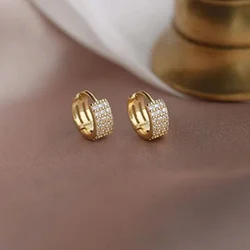 925 Sterling Silver Hoop Earrings for Women Shiny CZ Gold Silver Jewelry Gifts