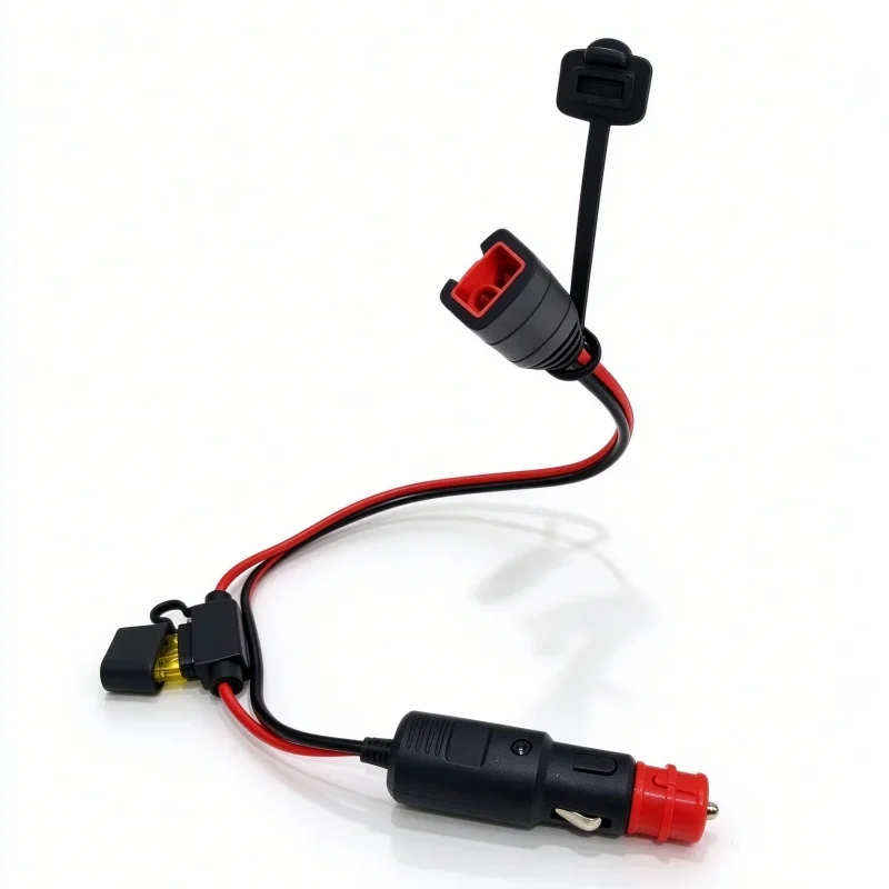 16AWG NOCO Cigarette Lighter Wiring Harness with 20A Fuse Extended Waterproof Grating Cable High Quality Automotive Wire Harness