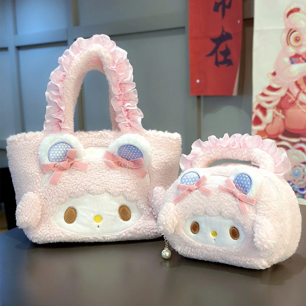 Lovely My Melody Handbag Japanese Style Cosmetic Bag Kawaii Anime Piano Plush Lolita Bag Large Capacity Birthday Gifts