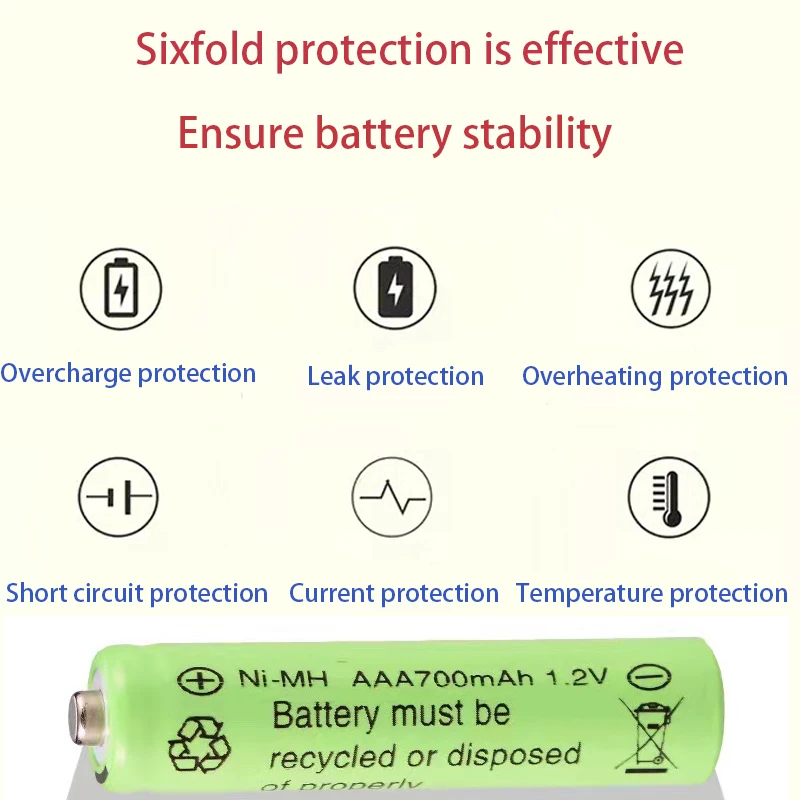1.2V AAA mała pojemność, duża moc akumulator używany w bezprzewodowych myszach, zdalne sterowanie, zabawki, wagi elektroniczne itp