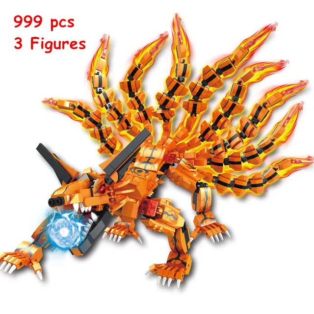 Anime Naruto Classic Cartoon Ninja Kurama Kyuubi Nine Tailed Fox Building Blocks Bricks Sets Movie Dolls Kids Toys Children Gift