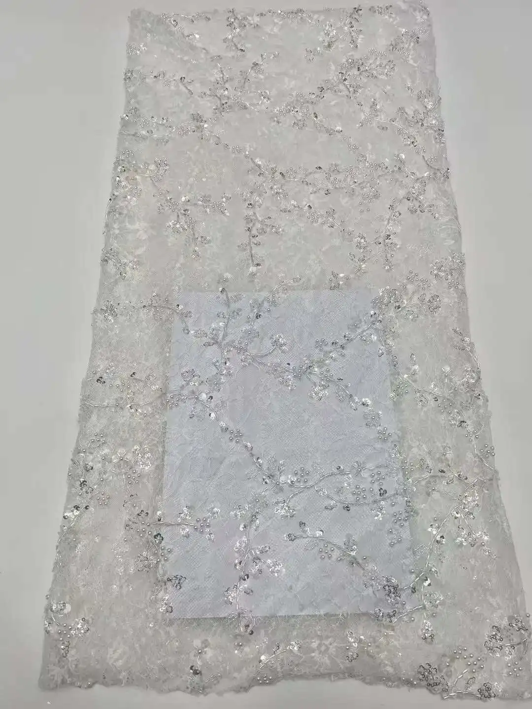 

Nigerian Cord Guipure Lace Fabric with beade High Quality 5 Yards Water Soluble African Lace Fabric 2025 Wedding Dress for Women