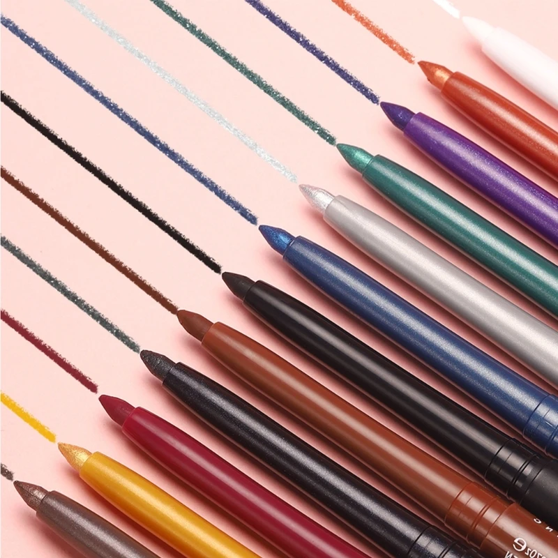 Flüssiger Eyeliner, bunt, 12 Farben, flüssiger, wasserfester Eyeliner-Stift