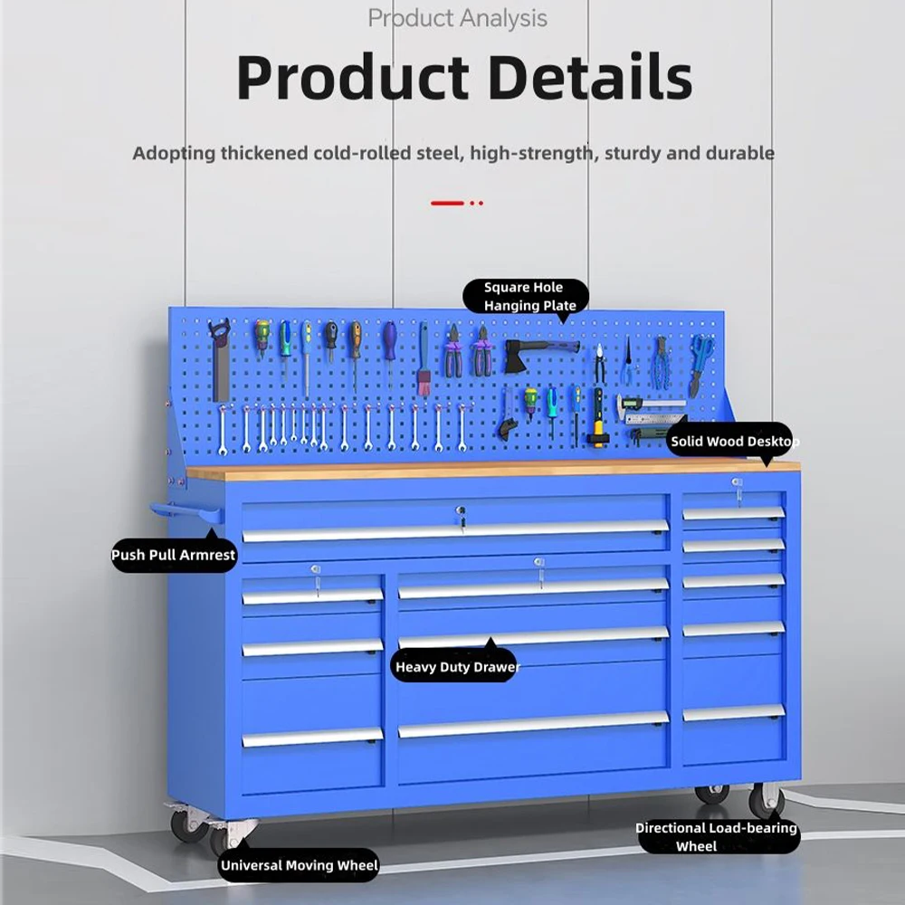 

Blue Heavy Duty Tool Cart Drawer Storage Cabinet Thickened Hardware Multidrawer Handcart Tool Cart