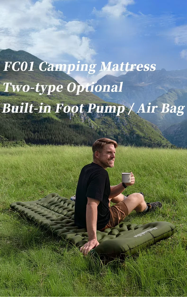 Naturehike FC01 Luftmatratze Camping Aufblasbare Ultraleichte Tragbare Matratze mit Eingebauter Pumpe Luftmatten Wandern Outdoor Faltbare Schlafmatte – Detail 1