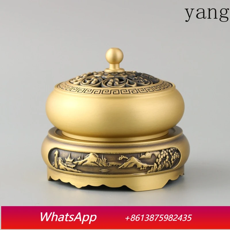 

LTT brass three-legged household incense burner antique Zen pan incense tea ceremony incense burner