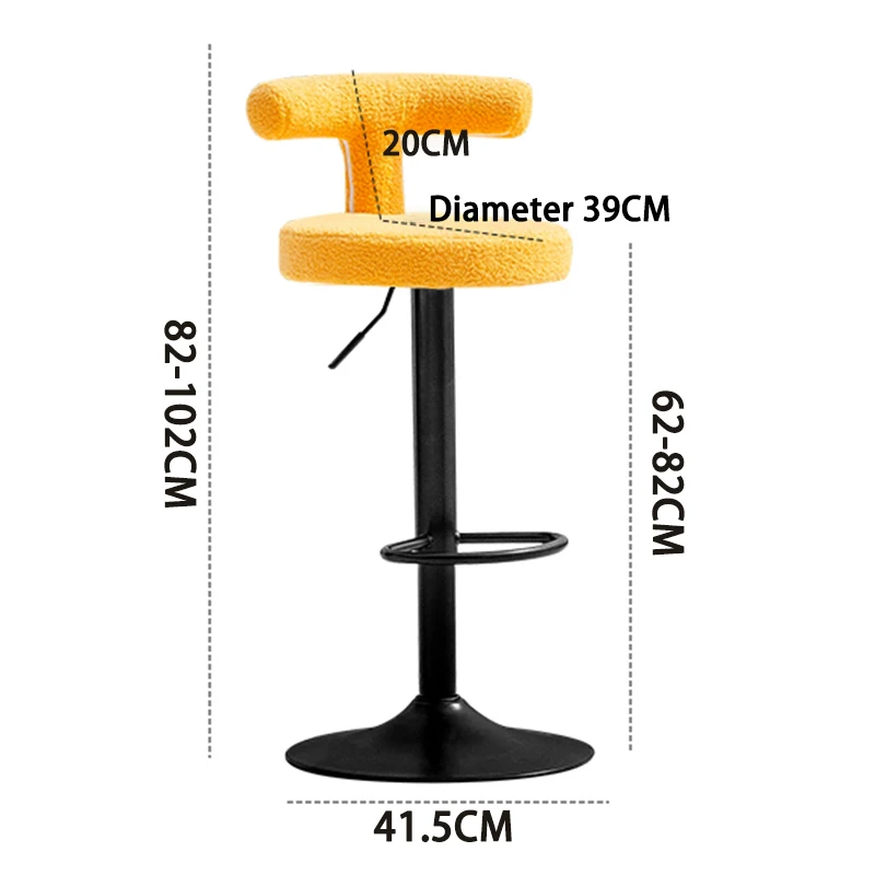 Height Adjustable Bar Chairs Swivel Modern Barstools Bar Kitchen Household Breakfast High Stool with Backrest Interior Furniture