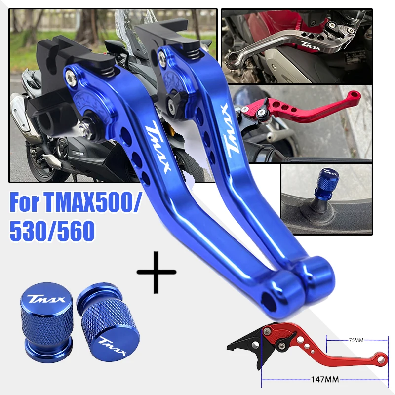 

For Tmax Tmax500 2008-2011 Tmax530 2012-2016 Tmax560 2019-2022 Motorcycle Handle Levers Brake Clutch Levers & Tire Valve Caps