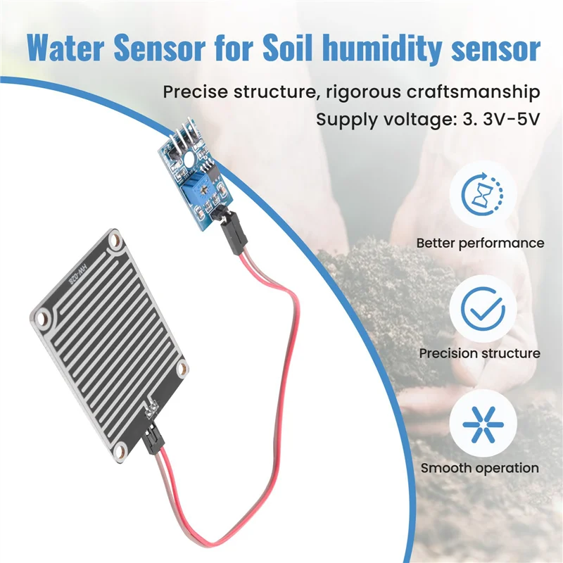 Modul Sensor Hujan ABJF-6X Modul Sensor Hujan Air Hujan 3, 3V-5V
