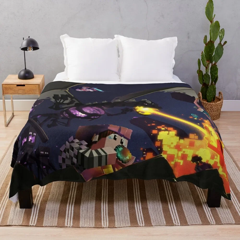 Epic Ender Dragon Battle Throw Blanket Flannel Fabric sofa bed Blankets