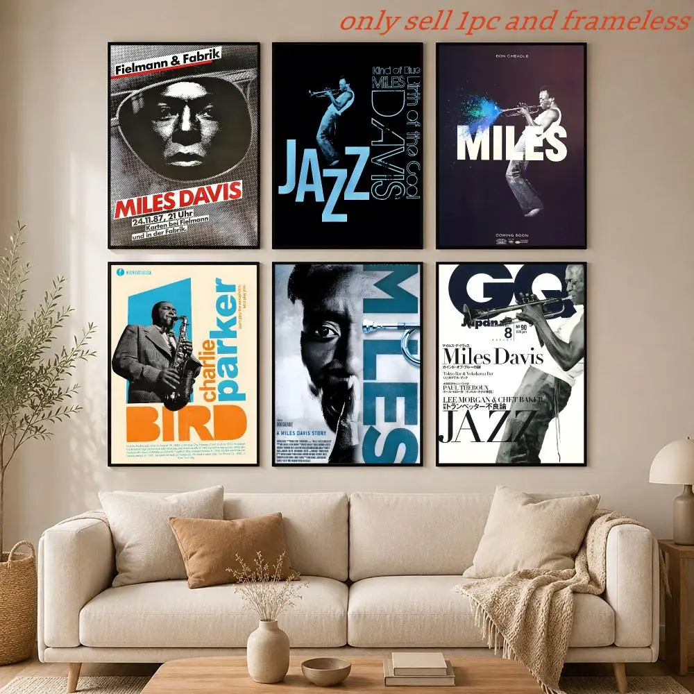 Jazz Music M-Miles Davis Poster HD Anime Hot Theme Singer/OST/Movie-Waterproof Self-Stick Home Decor