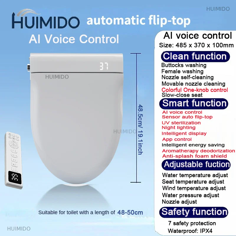 AI Voice Digital Toilette Japonais Ouverture Auto Flip Toilet Seat Bidet Cleaner App Cuvette WC Japonaise Electrique Smart Lid